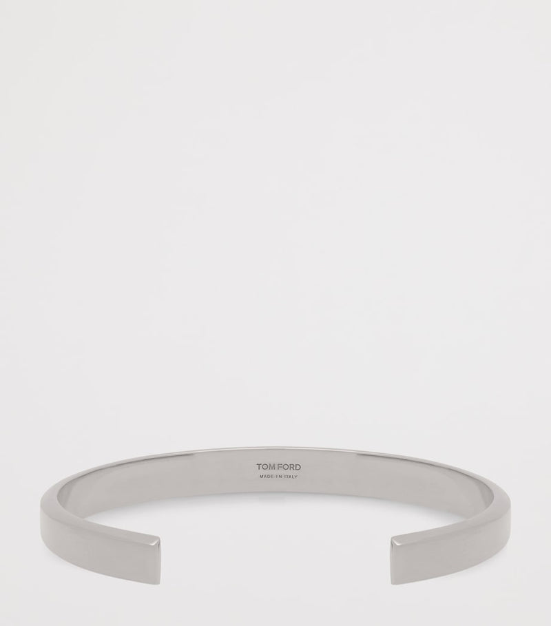 Tom Ford engraved logo bangle in sterling silver, UK version