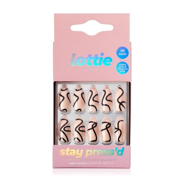 Lottie London Stay Press'D on Nails - Abstract Swirl GOODS Superdrug   