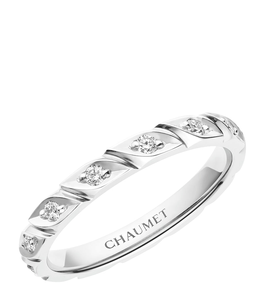 Chaumet Torsade de Chaumet platinum diamond wedding band, imported from the UK
