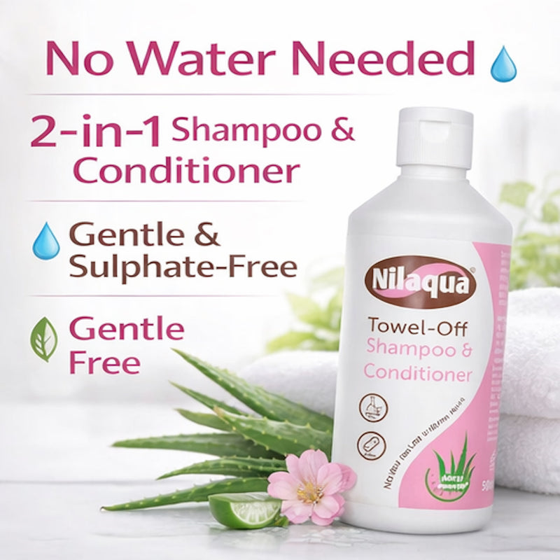 Nilaqua Towel Off shampoo and conditioner 500ml, UK version
