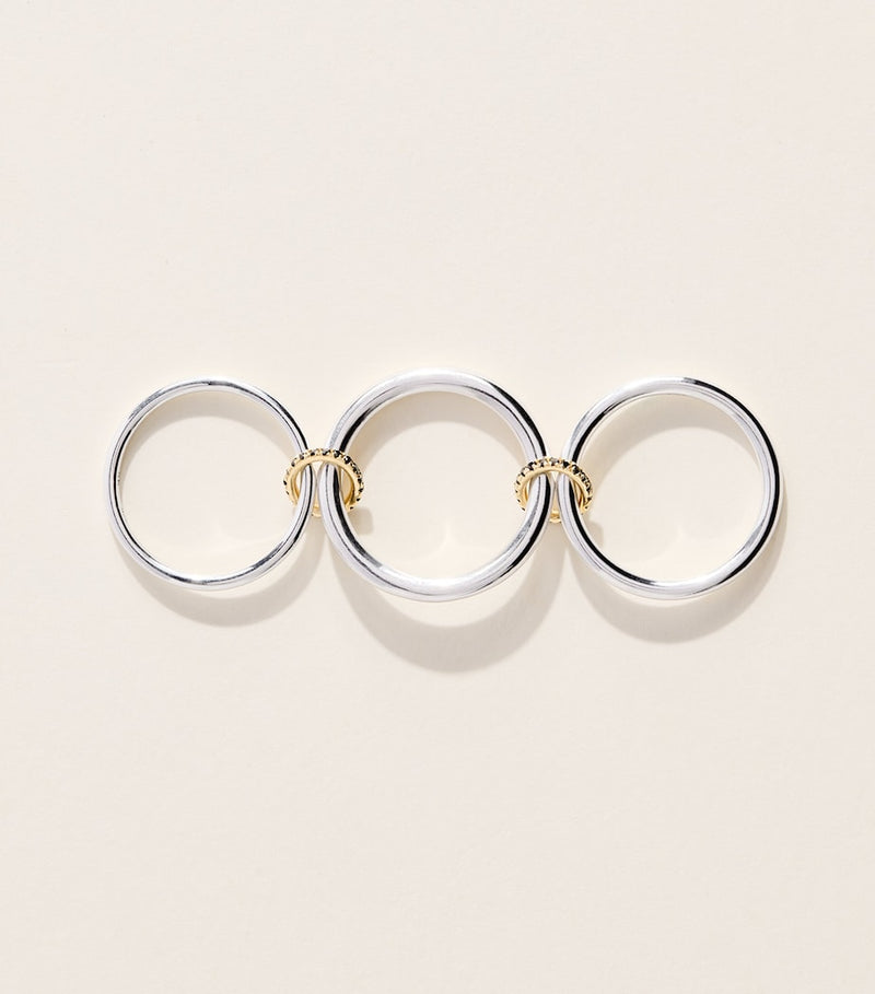 Spinelli Kilcollin Capricorn ring with black diamonds sterling silver yellow gold (British brand)