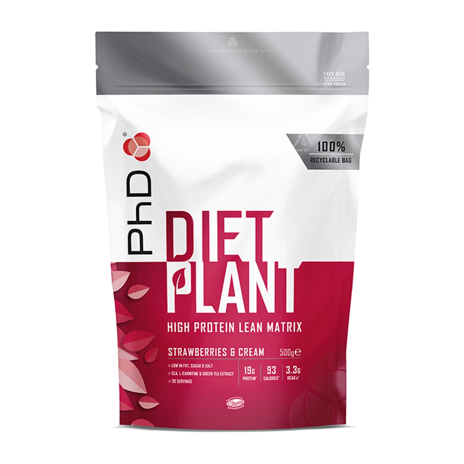 PhD plant protein powder strawberries and cream 500g, UK version