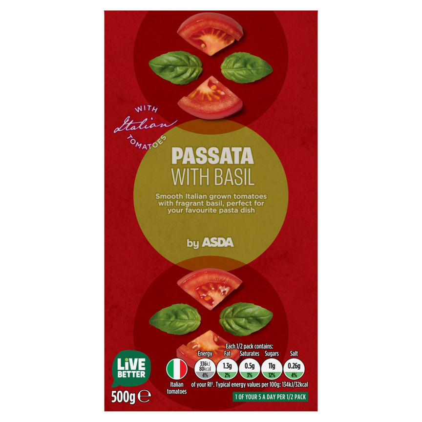 ASDA Tomato Passata with Basil GOODS ASDA   