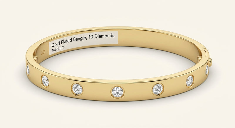 Cartier LOVE 10-diamond yellow gold bracelet 6.1mm width, UK version