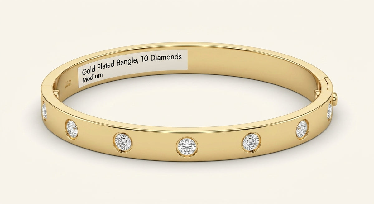 Cartier LOVE 10-diamond yellow gold bracelet 6.1mm width, UK version