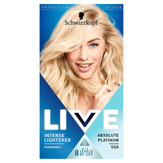 Schwarzkopf LIVE Intense Lightener Colour Hair Dye, Absolute Platinum 00A Beauty at home Sainsburys   