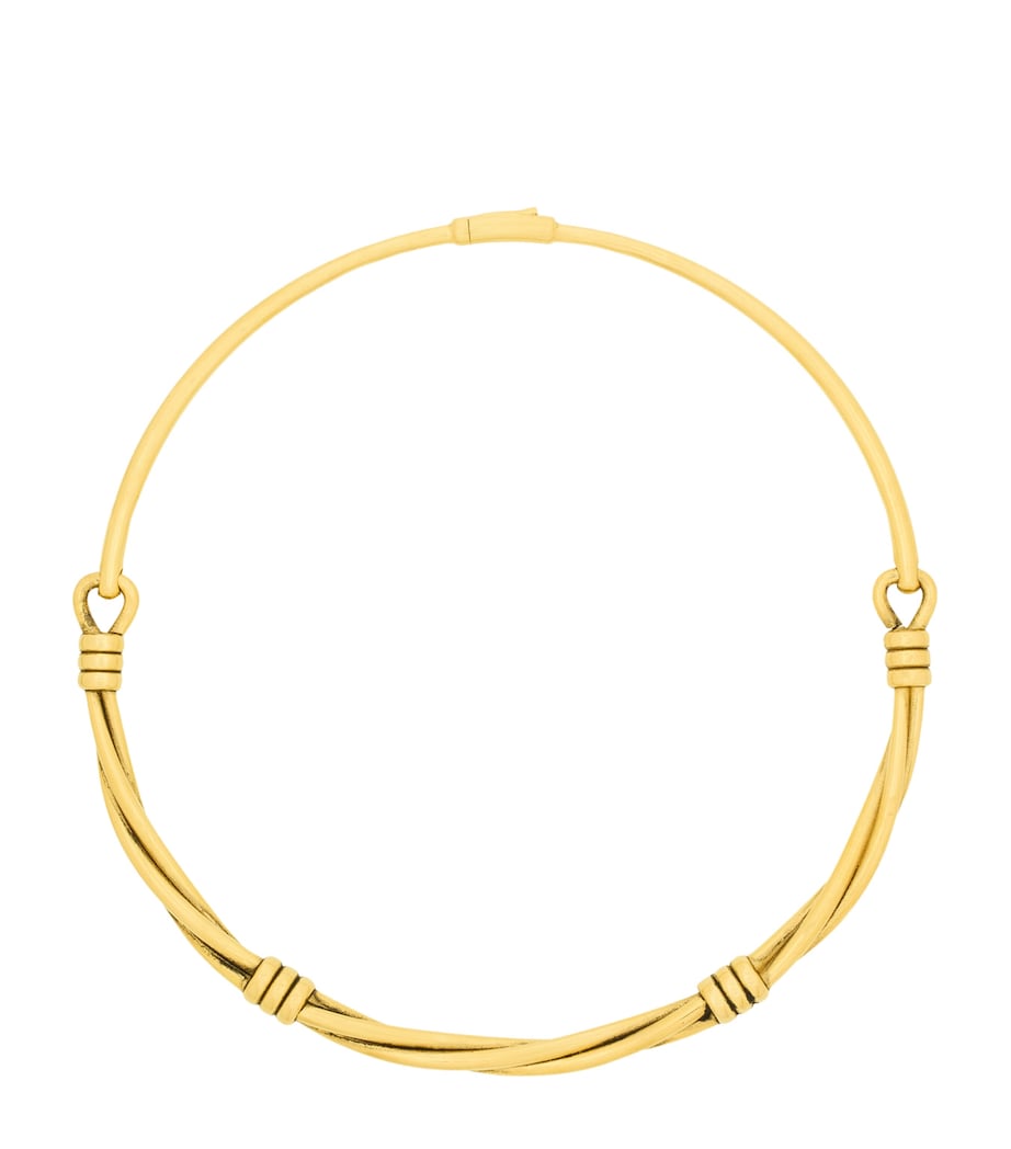 Saint Laurent twisted thread choker necklace brass (British brand)