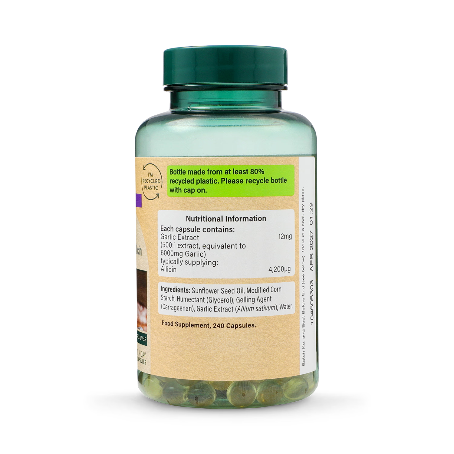 Holland & Barrett High Strength Garlic Capsules 240 Count - British product