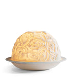 Bernardaud LED votivelight lithophane with roses design, H7.5cm x W11.5cm - British product