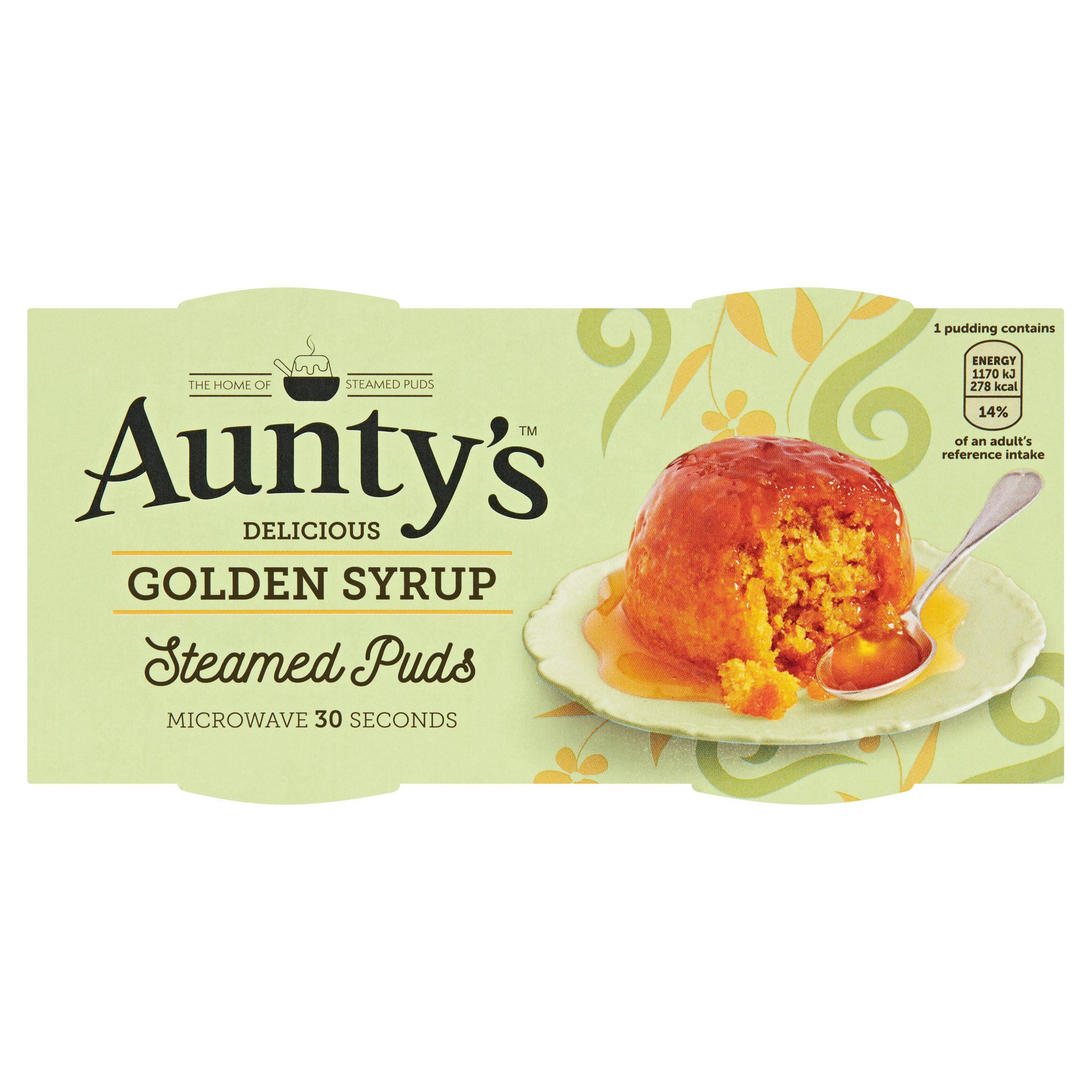Aunty's Golden Syrup Steamed Pudding 2x100g Rice & sponge pudding Sainsburys   