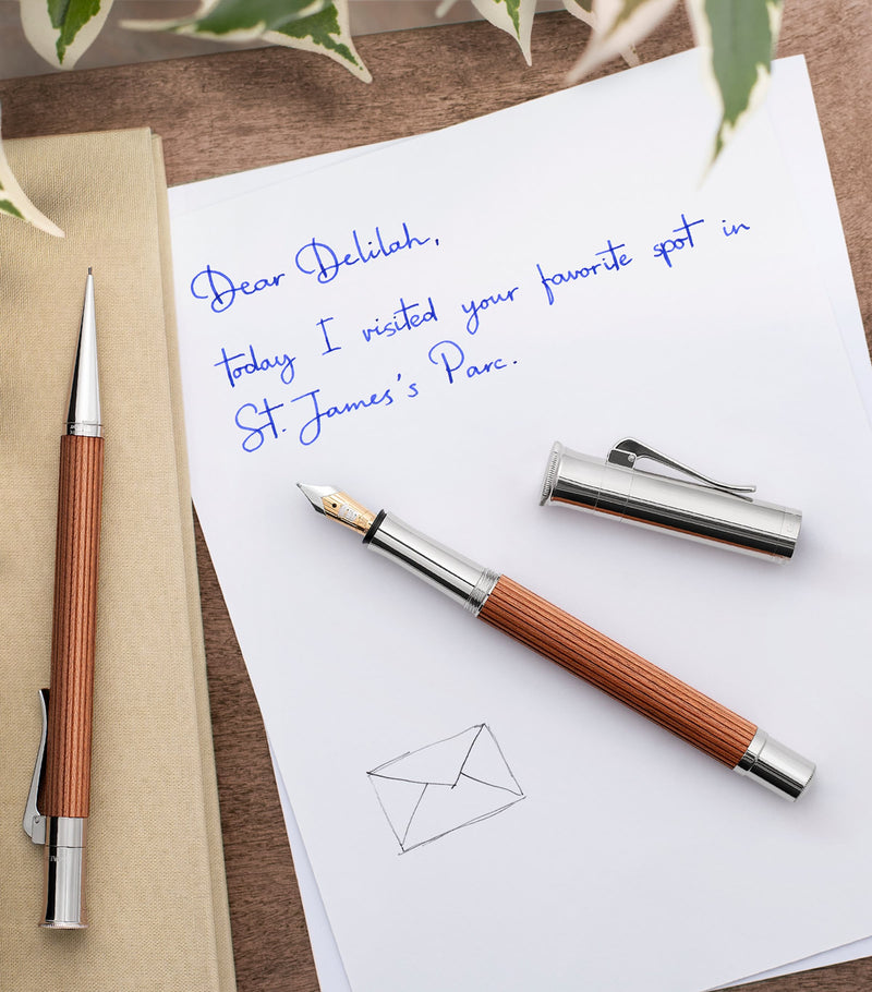 Graf von Faber-Castell wood and platinum-plated classic propelling ballpoint pen - British product