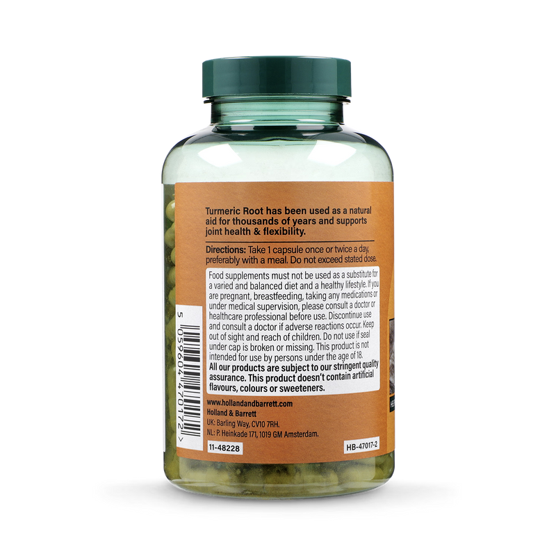 Holland & Barrett turmeric capsules 500mg 240 count, UK version