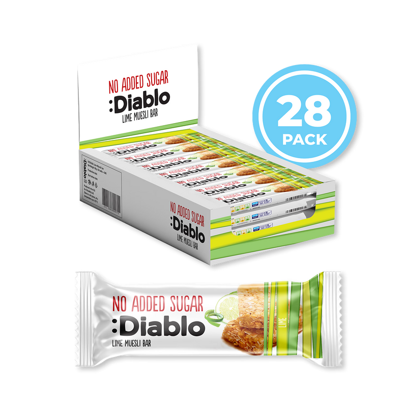 Diablo lime muesli bar 30g pack of 28, UK version