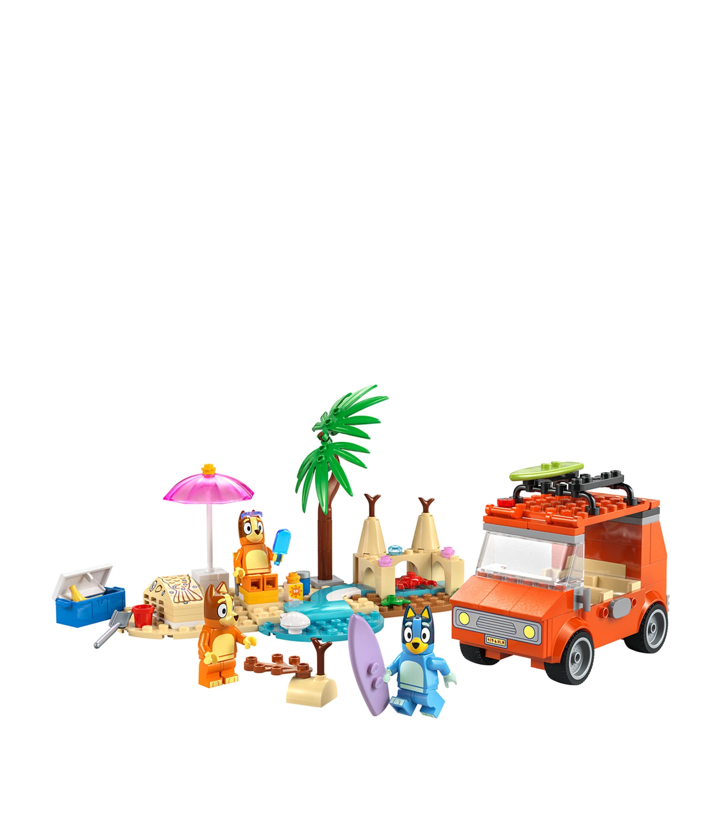 LEGO Bluey's Beach and Family Car Trip building set, UK version