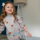 Ziggle Baby Coverall Feeding Bib - Highland Cow