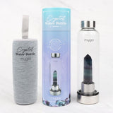 Myga crystal glass water bottle with neoprene sleeve - British product