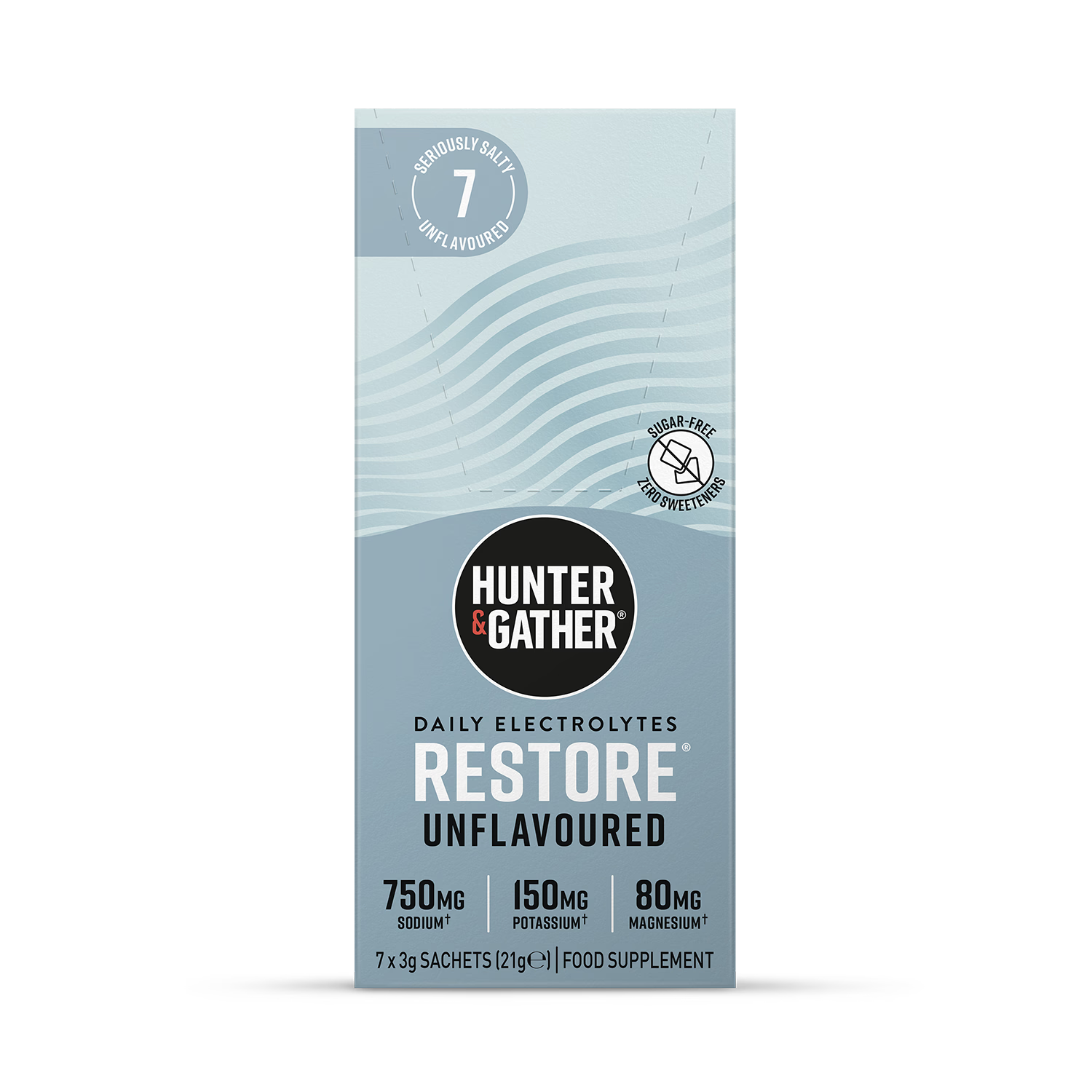 Hunter and Gather Restore Electrolytes unflavoured sachet 7x3g (British brand)