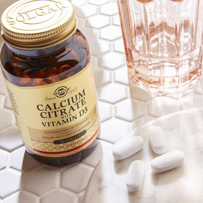 Solgar Calcium Citrate with Vitamin D3 60 Tablets, imported from the UK