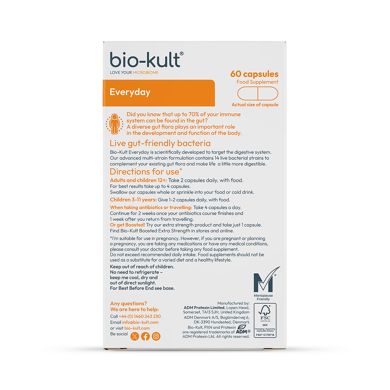 Bio-Kult multi-strain probiotics 60 capsules - British product