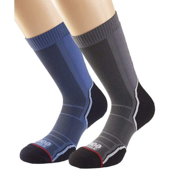 1000 Mile men's Trek socks twin pack - British product