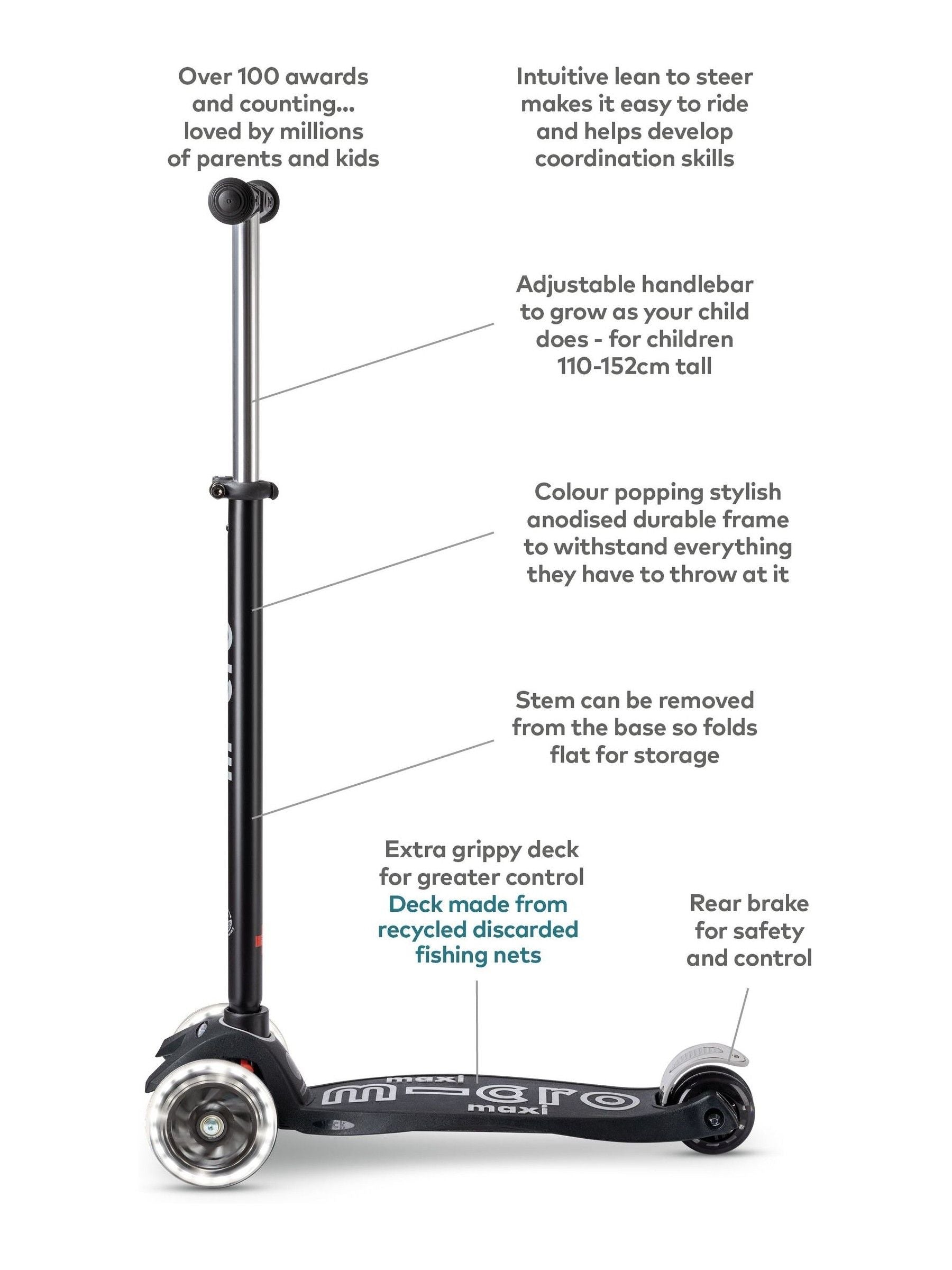 Micro Scooters Black LED Maxi Scooter (British brand)
