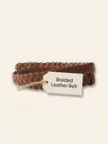 Prada braided leather belt with branded buckle 2cm width (British brand)