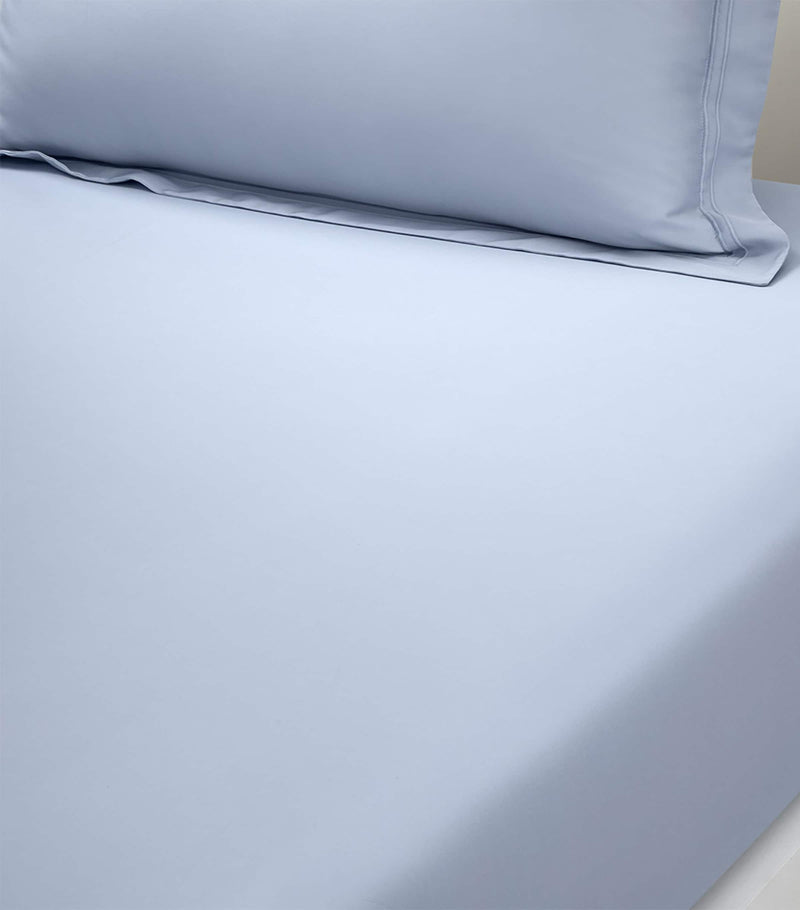 Yves Delorme Triomphe Celeste Super King fitted sheet, imported from the UK