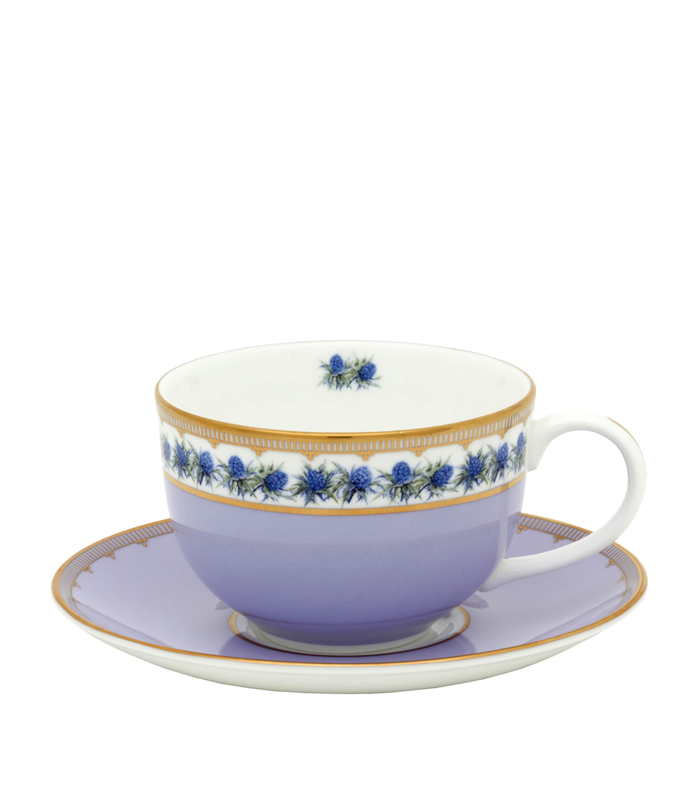 Halcyon Days Shell Garden Floral teacup and saucer, UK version