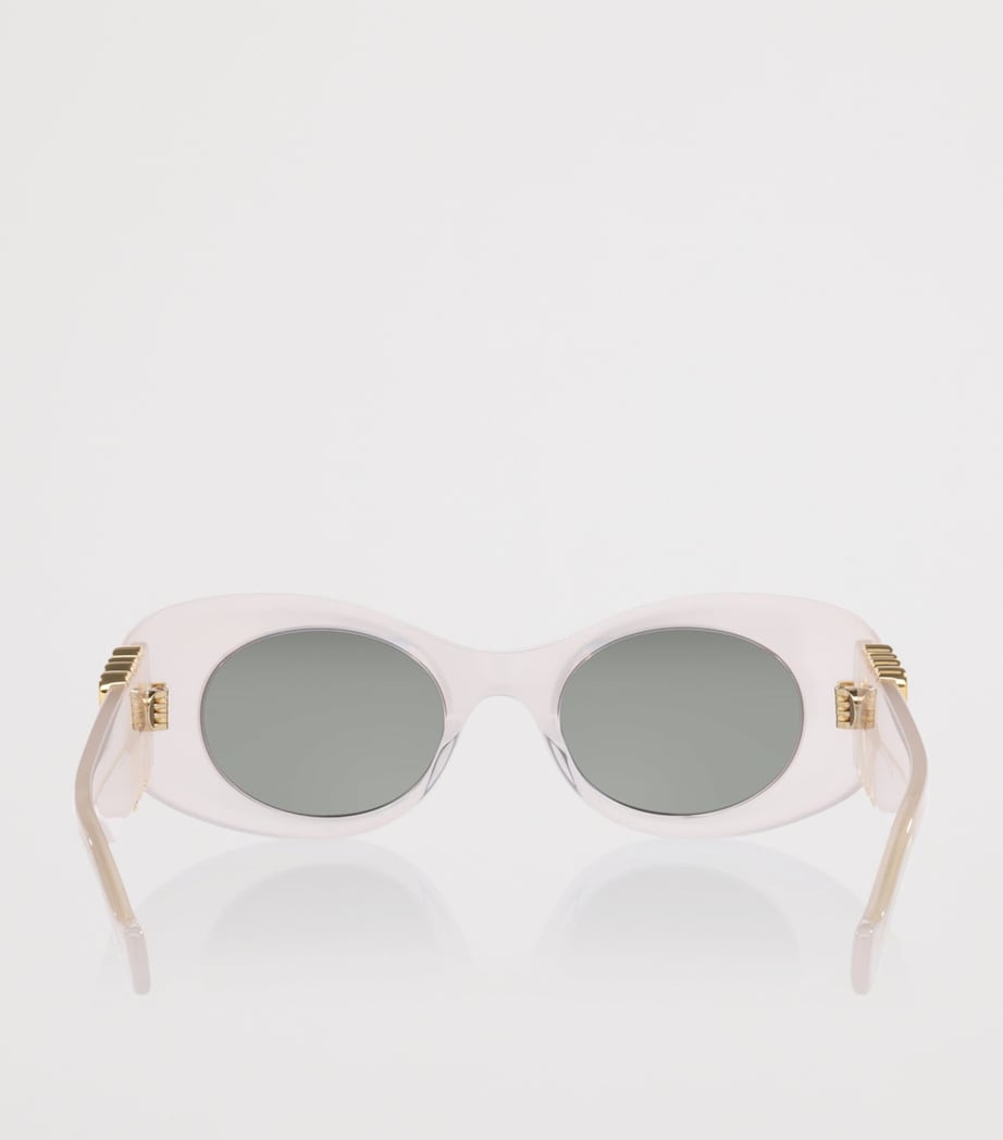 LOEWE Anagram ovale Sonnenbrille mit abgeschrägten Acetatrahmen, britische Version