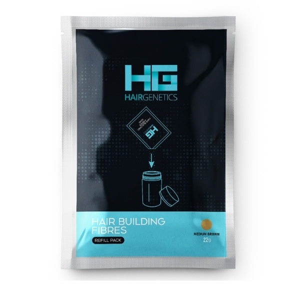 Hair Genetics hair building fibres refill pack black 22g (British brand)