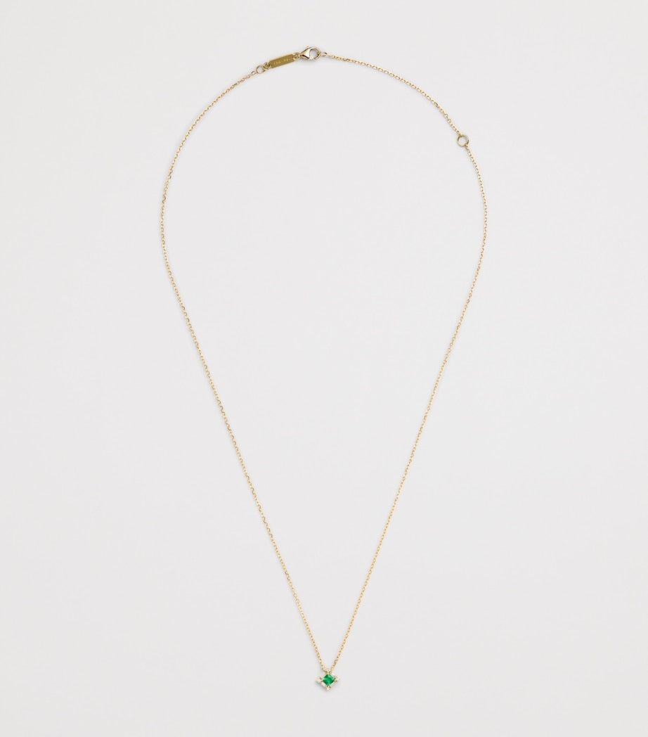 Suzanne Kalan princess pendant gold diamond emerald, imported from the UK