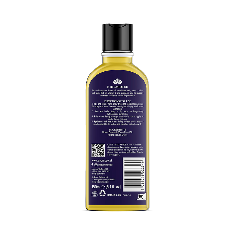 Ayumi cold pressed castor oil natural oil 150ml, imported from the UK