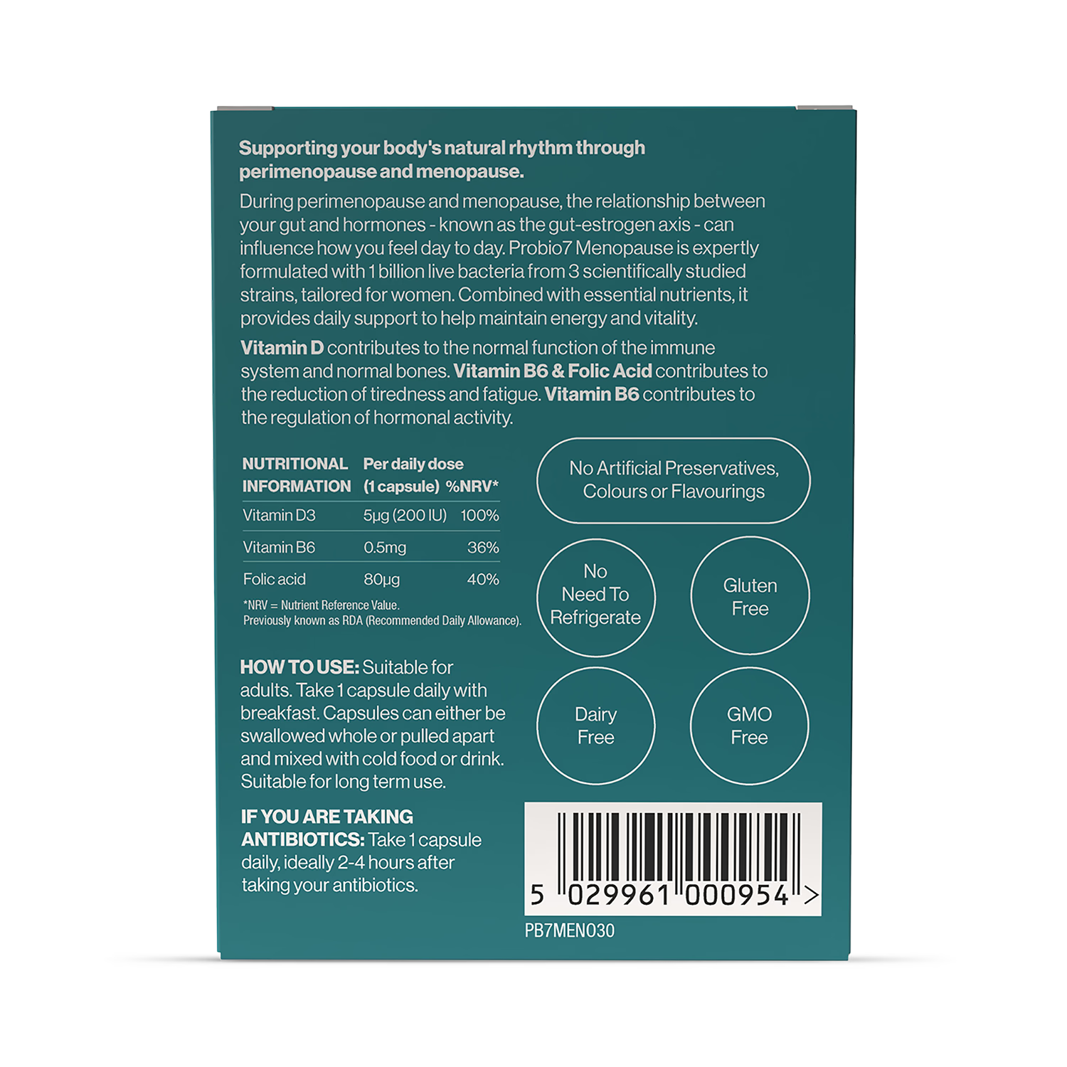 Probio7 Menopause 30 capsules, imported from the UK