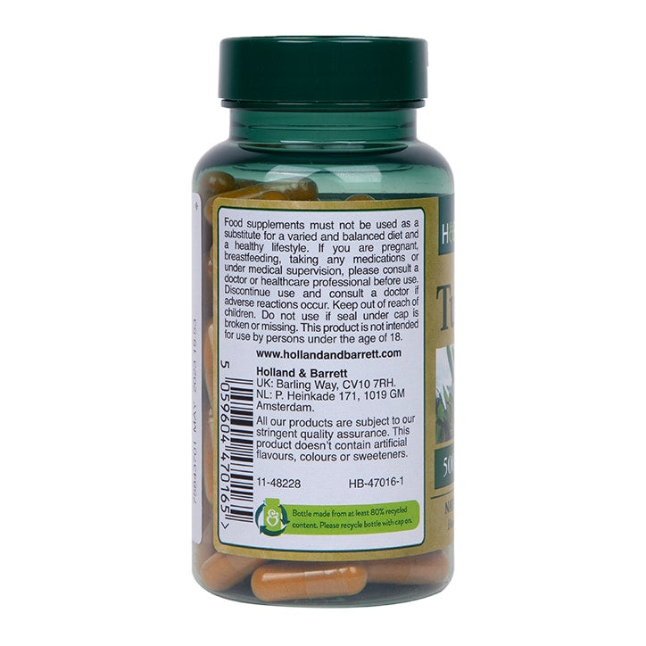 Holland & Barrett Turmeric 500mg 90 Capsules Turmeric & Curcumin Holland&Barrett   