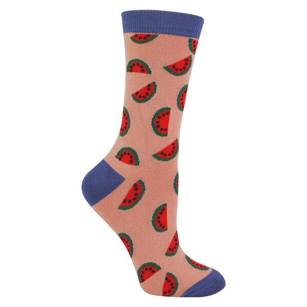 Miss Sparrow Womens Novelty Funny Fruit Socks 4-7 UK GOODS Superdrug Watermelon (Pink)  