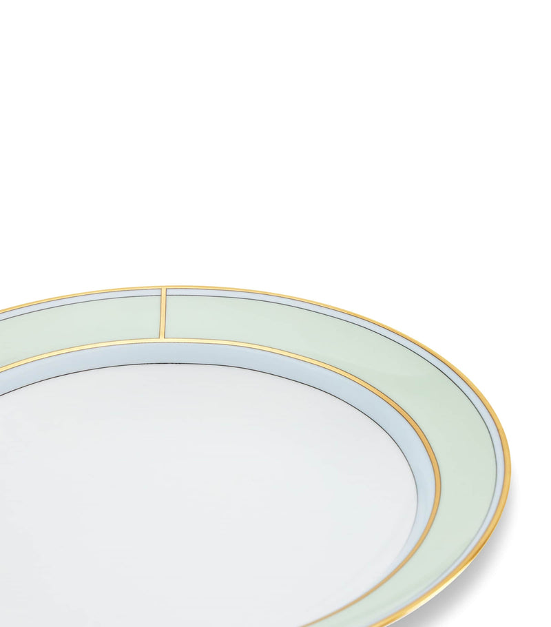 GINORI 1735 green porcelain soup plate 24cm, UK version