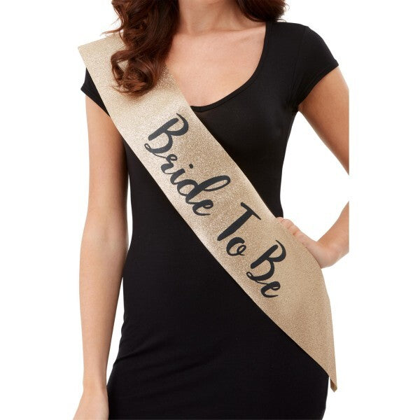 Smiffys deluxe glitter bride sash, UK version