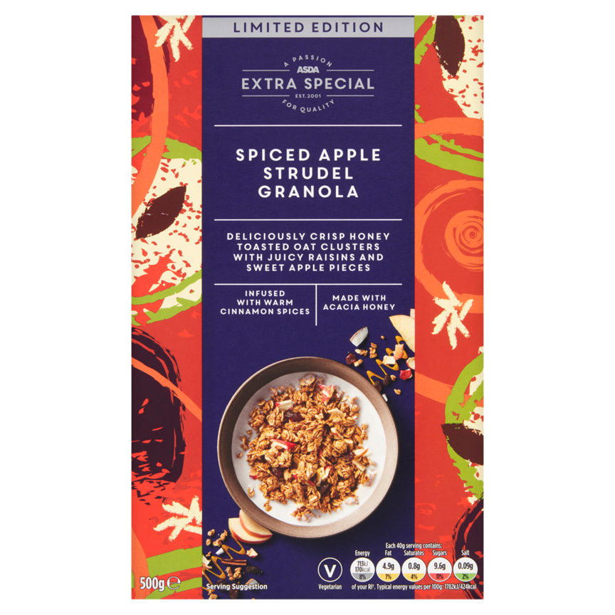 ASDA Extra Special Limited Edition Spiced Apple Strudel Granola 500g GOODS ASDA   