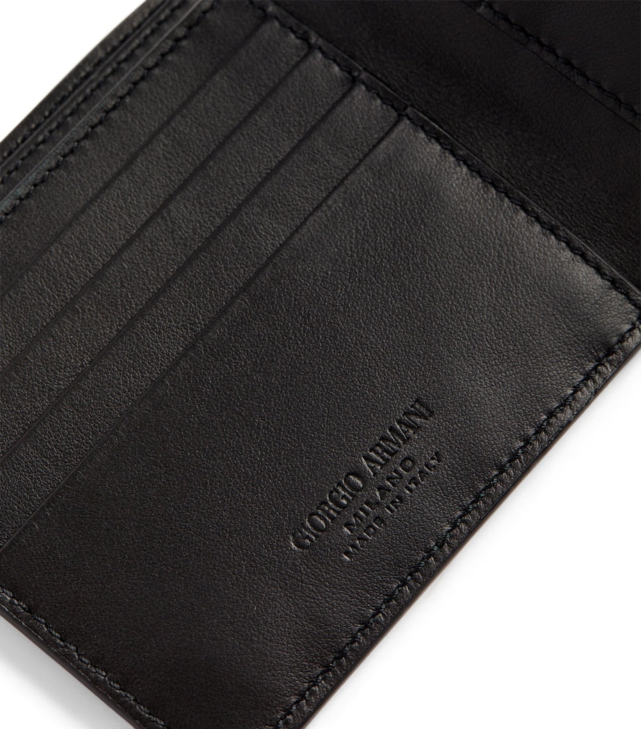 Giorgio Armani leather wave-embossed bifold wallet (British brand)