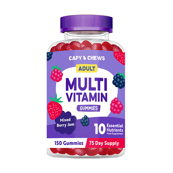 CapyChews adult multivitamin gummies low sugar mixed berry 150 count - British product