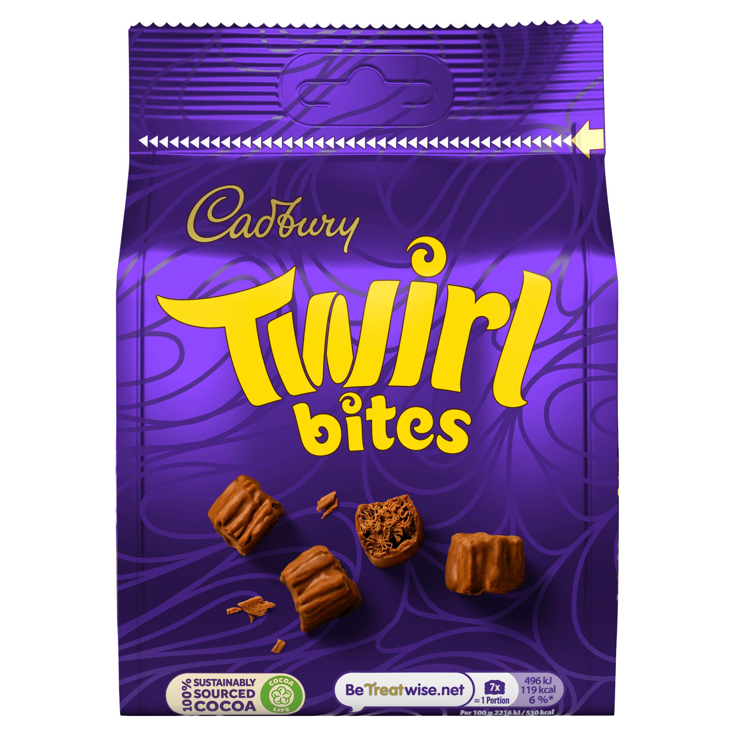 Cadbury Twirl Bites Chocolate Bag 109g Cadbury chocolates Sainsburys   