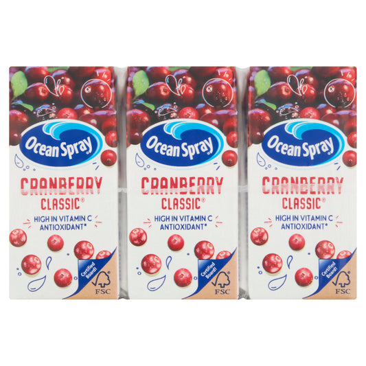 Ocean Spray Cranberry Classic Juice Drink 3x200ml All juice & smoothies Sainsburys   