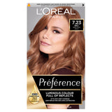 L'Oreal Paris Preference Permanent Hair Dye Bali Dark Rose Gold Brown 7.23 Blonde Sainsburys   