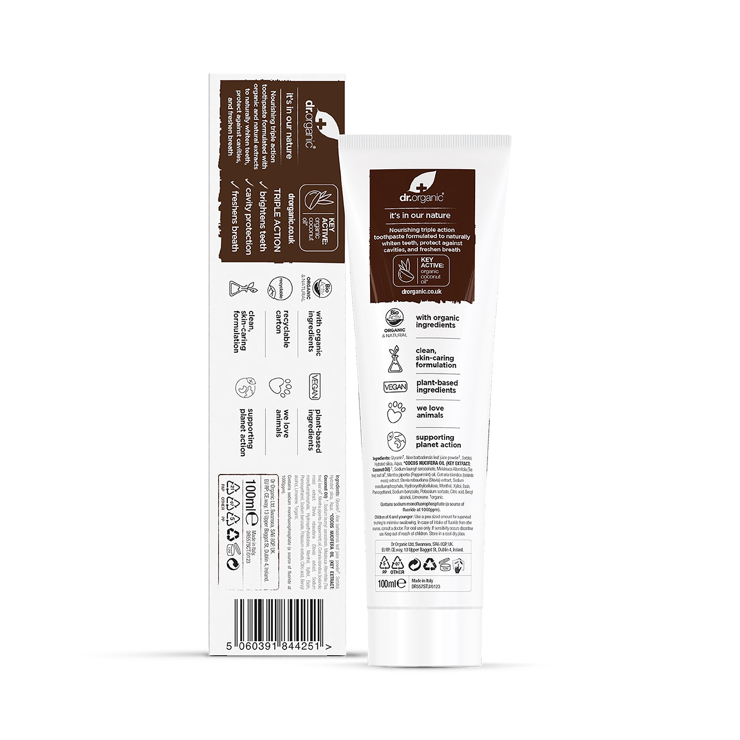 Dr Organic Coconut Oil Toothpaste 100ml - British product