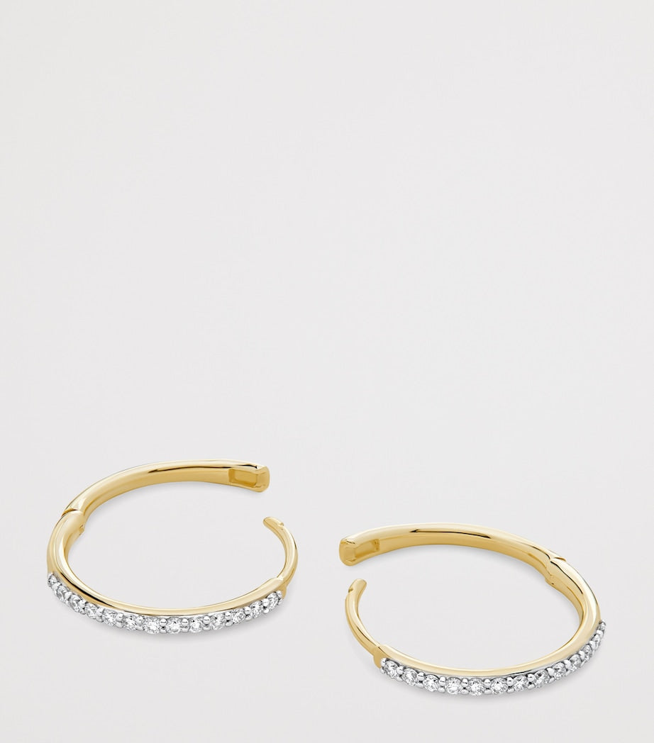 Monica Vinader 14k yellow gold diamond hoop earrings - British product