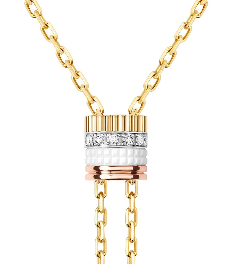 Boucheron yellow gold Quatre necklace with diamond motif (British brand)