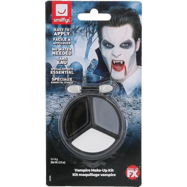 Smiffys vampire make-up kit with face paints and applicator - British product