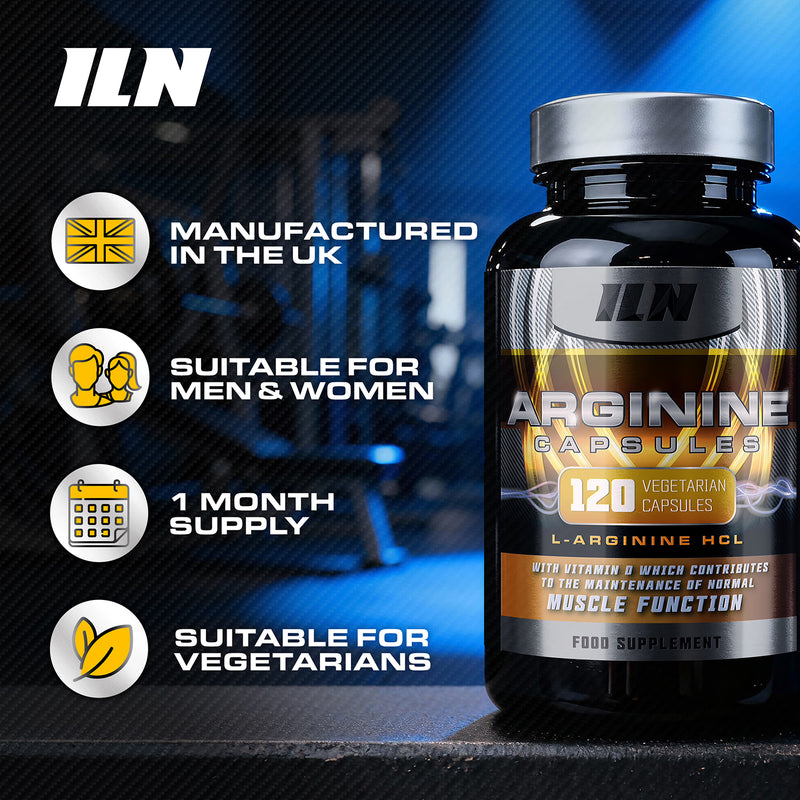 L Arginine capsules 2600mg with glutamine 120 capsules - British product