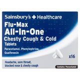 Sainsbury's Flu-Max All In one Cough & Cold Tablets x16 PERSONAL CARE Sainsburys   