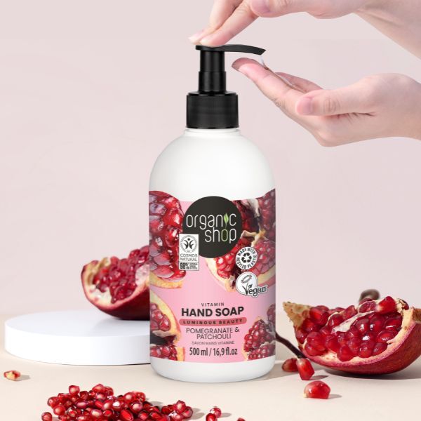 Organic Shop hand soap pomegranate and patchouli 500ml, UK version